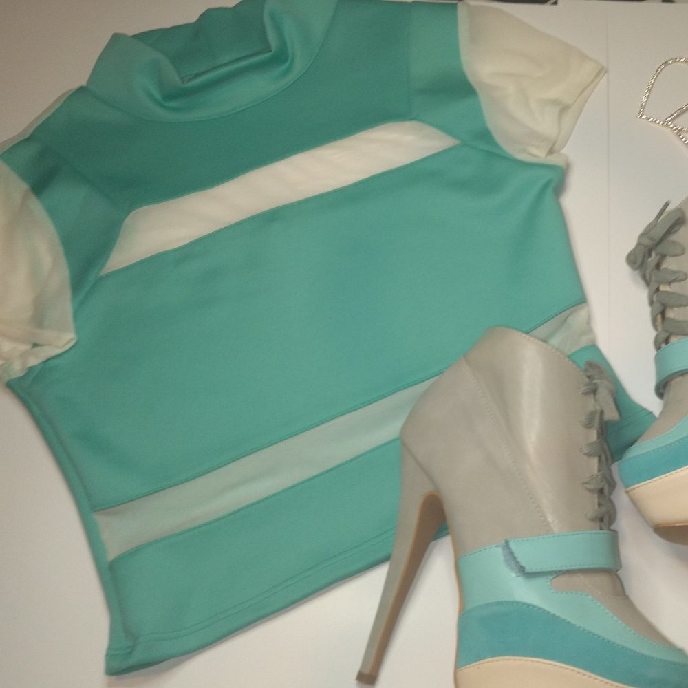 Teal Crop Top